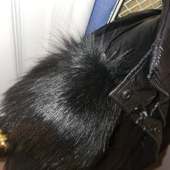 ⭐️⭐️Sam Edelman Belted Faux Fur Detail Hooded Puffer Coat Size Sml⭐️⭐️ - Picture 5 of 5